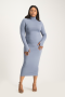 Yolanda Poloneck Bodycon Dress - Flintstone - L