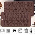 2PCS Silicone Chocolate Letter And Number Mold - Non-stick For Easy Release - Ideal For Cake Decoration And Birthday Parties