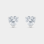 Chet Sterling Silver Cubic Zirconia Womens Heart Stud Earrings