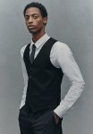 Slim Fit Suit Waistcoat - Black