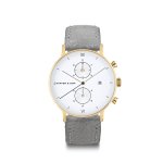 Chrono Small Gold "white & Grey Vintage Leather