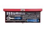 Socket Set 1 4" Metric With Bits 4-13MM 6PT 39PC