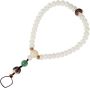 Beaded Phone Lanyard Wrist Strap For Phones With White Jade Bodhi Beads