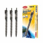 12 Pcs Elegant Black Semi-gel 0.7MM Pen Black