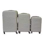 Smte Quad Wheel Quality Travel Ware 3 Piece Luggage Set S-7-W White With Keychain