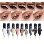 Rose Golden & Silvery Glitter Eyeshadow Stick - 5 Colors Waterproof Liquid Eyeliner For Sparkling Eye Makeup
