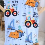 Personalised Fleece Blanket Construction Dinosaur Dino
