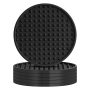 Tifanso Coasters For Drinks Set Of 6 Silicone Drink Coasters Black Coasters With Grooved Design Non-slip Base Coasters For Coffee Table Cup Coast