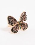 Goldair Gold Jeweled Butterfly Ring - M l