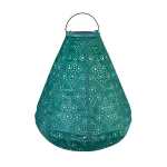 Luna Solar Lantern Cone With LED 270X240MM - Copper Green Handmade weather Resistant