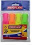 Higlo Highlighters - 1.5MM Chisel Tip Wallet Of 4 Yellow Orange Green Pink