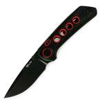 Pl-xt Pivot Lock Black Micarta Red G10 Black Pvd Blade