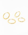 Waterproof Gold Plated Stainless Steel MINI Hoop Earrings 2-PACK