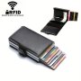 Rfid Blocking Double Box Metal Wallet Men's Card Holder Aluminum Alloy Card Wallets Slim Pop-up Wallet Ideal Gift For Men