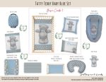 Cot Duvet Bedding Tatty Teddy Baby Blue Set