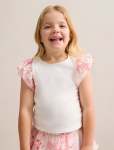 Aurora Girls Flutter Sleeve T-Shirt - 10-12 Yrs Rosina Floral