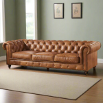 Leather Couch Century Chesterfield