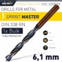 Hss Sprint Master 6.1MM Bulk Din 338 Alpen Drill Bit