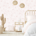 Dusty Pink Floral Toile Wallpaper - 1.2M Wide X 3M High Non-adhesive Requires Wallpaper Glue
