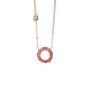 Simple Donut Shaped Pink Tourmaline Pendant For Women