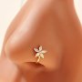 Simple Flower Copper Nose Clip No Piercing Nose Ring U-Shape Nose Jewelry Decor