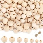 100PCS Mahogany Natural Colorful Wooden Beads Round Ball Wood Loose Beads Yard Gate Decorations Can Be Diy Hanging Ornaments 6MM