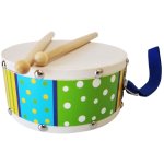 - Wooden Drum Instrument With 2 Wooden Drumsticks - Green