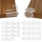 30 Pack Clear Baby Corner Protectors L-shaped & Spherical Furniture Edge Guards For Baby Proofing Soft Pvc Table Corner Covers F