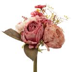 Artificial Pink Rose & Forget Me Not Bouquet