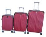 Smte Red Abs 3-PIECE Luggage Set Hard-shell Spinner Wheels And Lock With Keychain