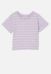 Cotton On Jamie Short Sleeve Graphic Print Tee - Riley Vintage Lilac vanilla Stripe