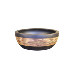 TCB002- Matt Black And Wood Round Basin