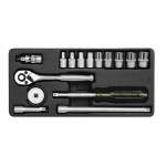 Socket Set 1 4" Metal Case 4-13MM 15PC