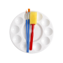 4 Piece - Artist Painting Palette With Brush & Foam Roller Set - White