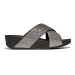 Lulu Glitterdust Cross Slides Sandal - Pewter - 8