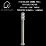 Stainless Steel Tall IP44 Outdoor Pillar Light With Perspex Cover - 1050MM