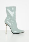 Lou Lou Sock Boot - Grey Patent