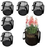 6PCS Mesh Aquatic Pond Plant Baskets 1 Gallon Round Pond Planting Bags Aquatics Planter Pot Water Lily Growing Container With Ha