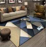 Smte 200CM By 150CM Modern 3D Design Area 7 Rug & Complementary Iywa Tieback With Keychain