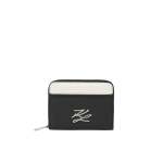 K autograph Small Zip Wallet -black white