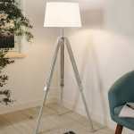 Camilla Adjustable Floor Lamp Black Or Beige - Beige