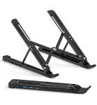 Aluminium Adjustable Laptop Stand Docking Station USB Hub 717 Laptops