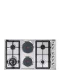 ELBA Classic 90CM 4 Burner Gas Hob With 2 Electric Plates - Stainless Steel