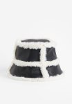 Fluffy-trim Bucket Hat - Black