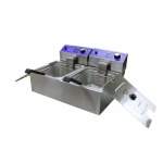 Smte Dh- Two Tank Stainless Steel Electric Deep Fryer 12L With Keychain