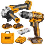 Ingco - Cordless Drill 52NM And Grinder With 2 X 2AH Batteries & Charger