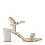 Silver Mid Block Heels