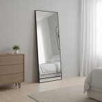 Solac E Leaning Mirror Brushed Silver Black - Silver