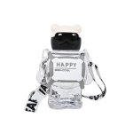 Trendy Creative MINI Cute Bear Water Bottles With Silicone Leak Proof 800ML - Clear