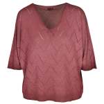 Overdyed Zig Zag Knit Top - Plum Free